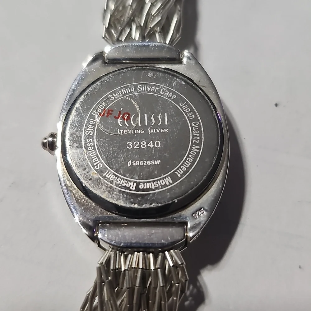 Ecclissi Sterling Silver and Gold Oval Watch NWOT